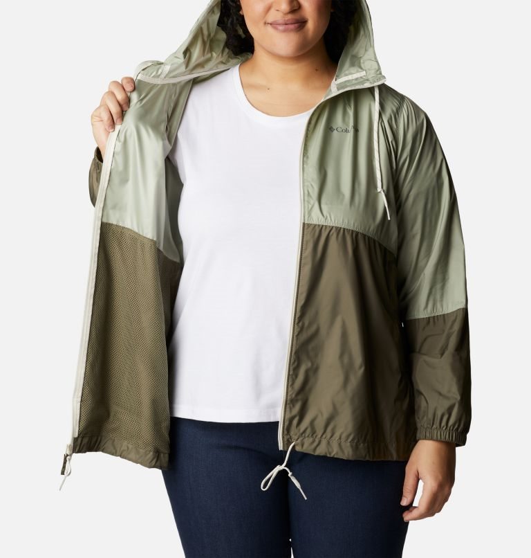 Jacheta Columbia Flash Forward Windbreaker Dama Masline Verzi | Plus Size FV0Z98AMS